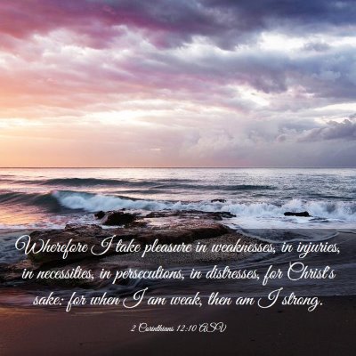 Picture 03 - 2 Corinthians 12:10 ASV - Wherefore I take pleasure in weaknesses, in - Bible Verse Picture