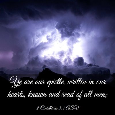 Picture 03 - 2 Corinthians 3:2 ASV - Ye are our epistle, written in our hearts, known - Bible Verse Picture