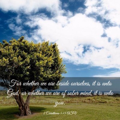 Picture 03 - 2 Corinthians 5:13 ASV - For whether we are beside ourselves, it is unto - Bible Verse Picture