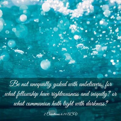 Picture 03 - 2 Corinthians 6:14 ASV - Be not unequally yoked with unbelievers: for what - Bible Verse Picture