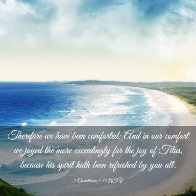 Picture 03 - 2 Corinthians 7:13 ASV - Therefore we have been comforted: And in our - Bible Verse Picture