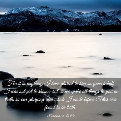 Picture 03 - 2 Corinthians 7:14 ASV - For if in anything I have gloried to him on your - Bible Verse Picture