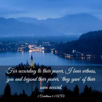 Picture 03 - 2 Corinthians 8:3 ASV - For according to their power, I bear witness, yea - Bible Verse Picture