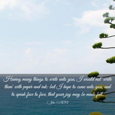 Picture 03 - 2 John 1:12 ASV - Having many things to write unto you, I would not - Bible Verse Picture