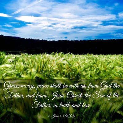 Picture 03 - 2 John 1:3 ASV - Grace, mercy, peace shall be with us, from God - Bible Verse Picture