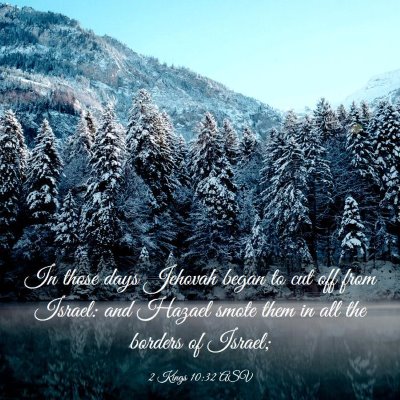 Picture 03 - 2 Kings 10:32 ASV - In those days Jehovah began to cut off from - Bible Verse Picture