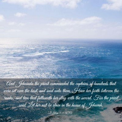 Picture 03 - 2 Kings 11:15 ASV - And Jehoiada the priest commanded the captains of - Bible Verse Picture