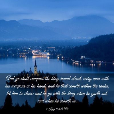 Picture 03 - 2 Kings 11:8 ASV - And ye shall compass the king round about, every - Bible Verse Picture