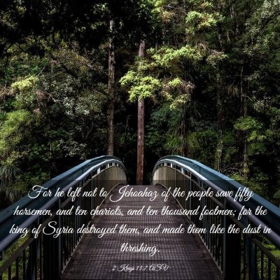 Picture 03 - 2 Kings 13:7 ASV - For he left not to Jehoahaz of the people save - Bible Verse Picture