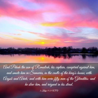 Picture 03 - 2 Kings 15:25 ASV - And Pekah the son of Remaliah, his captain, - Bible Verse Picture