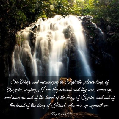 Picture 03 - 2 Kings 16:7 ASV - So Ahaz sent messengers to Tiglath-pileser king - Bible Verse Picture