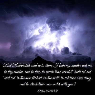 Picture 03 - 2 Kings 18:27 ASV - But Rabshakeh said unto them, Hath my master sent - Bible Verse Picture