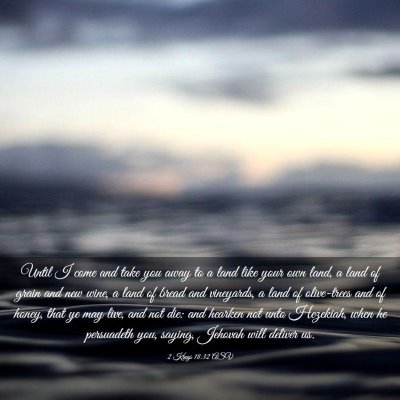 Picture 03 - 2 Kings 18:32 ASV - Until I come and take you away to a land like - Bible Verse Picture