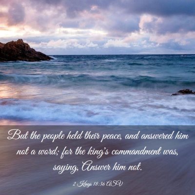 Picture 03 - 2 Kings 18:36 ASV - But the people held their peace, and answered him - Bible Verse Picture