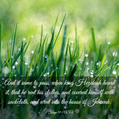 Picture 03 - 2 Kings 19:1 ASV - And it came to pass, when king Hezekiah heard it, - Bible Verse Picture