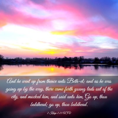Picture 03 - 2 Kings 2:23 ASV - And he went up from thence unto Beth-el; and as - Bible Verse Picture