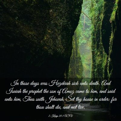 Picture 03 - 2 Kings 20:1 ASV - In those days was Hezekiah sick unto death. And - Bible Verse Picture