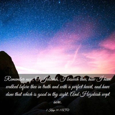 Picture 03 - 2 Kings 20:3 ASV - Remember now, O Jehovah, I beseech thee, how I - Bible Verse Picture