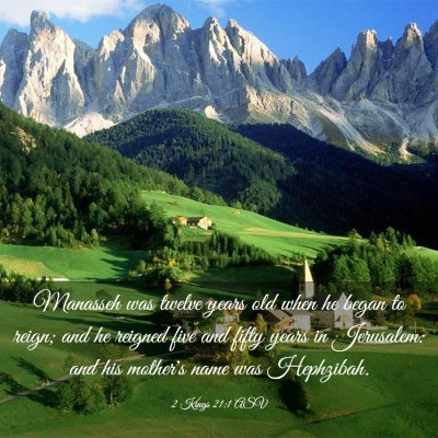 Picture 03 - 2 Kings 21:1 ASV - Manasseh was twelve years old when he began to - Bible Verse Picture