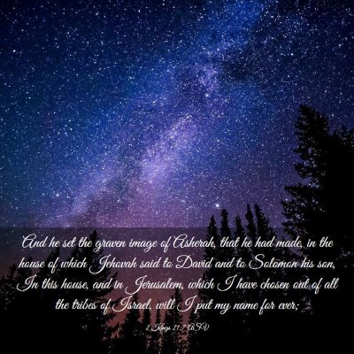Picture 03 - 2 Kings 21:7 ASV - And he set the graven image of Asherah, that he - Bible Verse Picture