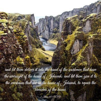 Picture 03 - 2 Kings 22:5 ASV - and let them deliver it into the hand of the - Bible Verse Picture