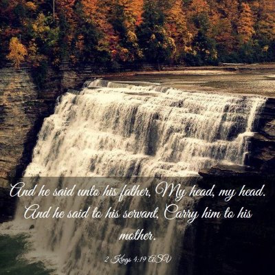 Picture 03 - 2 Kings 4:19 ASV - And he said unto his father, My head, my head. - Bible Verse Picture