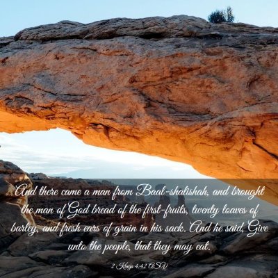 Picture 03 - 2 Kings 4:42 ASV - And there came a man from Baal-shalishah, and - Bible Verse Picture