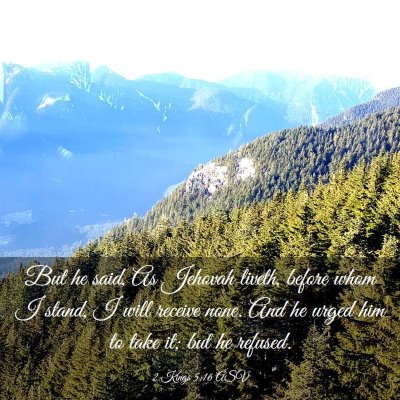 Picture 03 - 2 Kings 5:16 ASV - But he said, As Jehovah liveth, before whom I - Bible Verse Picture