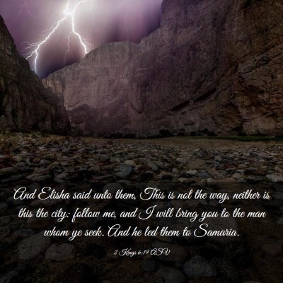 Picture 03 - 2 Kings 6:19 ASV - And Elisha said unto them, This is not the way, - Bible Verse Picture