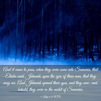 Picture 03 - 2 Kings 6:20 ASV - And it came to pass, when they were come into - Bible Verse Picture