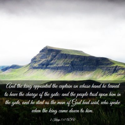 Picture 03 - 2 Kings 7:17 ASV - And the king appointed the captain on whose hand - Bible Verse Picture