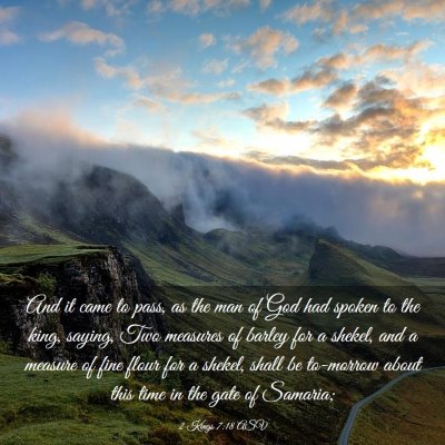 Picture 03 - 2 Kings 7:18 ASV - And it came to pass, as the man of God had spoken - Bible Verse Picture