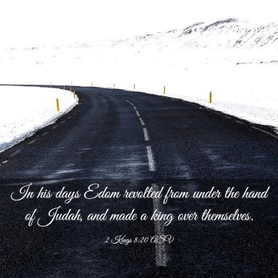 Picture 03 - 2 Kings 8:20 ASV - In his days Edom revolted from under the hand of - Bible Verse Picture