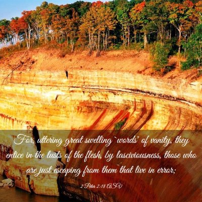 Picture 03 - 2 Peter 2:18 ASV - For, uttering great swelling `words' of vanity, - Bible Verse Picture