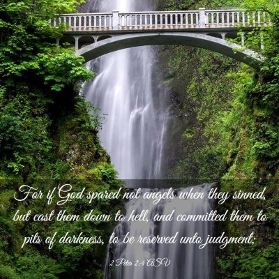 Picture 03 - 2 Peter 2:4 ASV - For if God spared not angels when they sinned, - Bible Verse Picture
