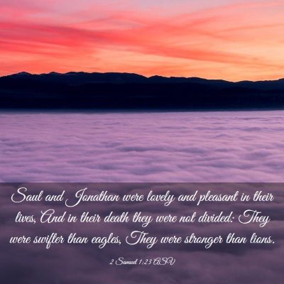 Picture 03 - 2 Samuel 1:23 ASV - Saul and Jonathan were lovely and pleasant in - Bible Verse Picture