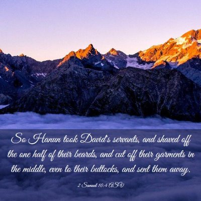 Picture 03 - 2 Samuel 10:4 ASV - So Hanun took David's servants, and shaved off - Bible Verse Picture