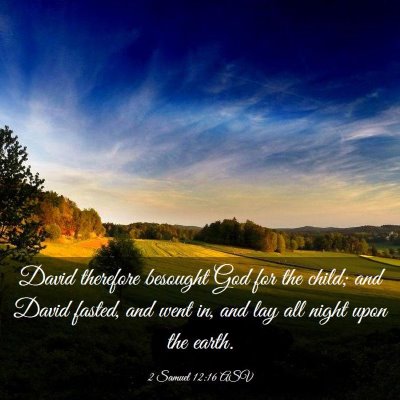 Picture 03 - 2 Samuel 12:16 ASV - David therefore besought God for the child; and - Bible Verse Picture