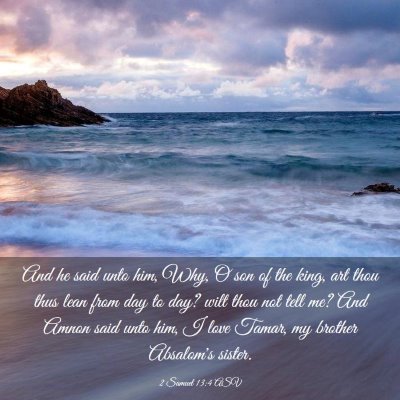 Picture 03 - 2 Samuel 13:4 ASV - And he said unto him, Why, O son of the king, art - Bible Verse Picture
