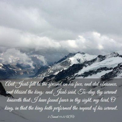 Picture 03 - 2 Samuel 14:22 ASV - And Joab fell to the ground on his face, and did - Bible Verse Picture