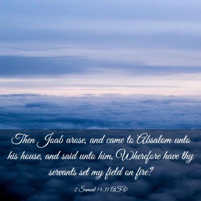 Picture 03 - 2 Samuel 14:31 ASV - Then Joab arose, and came to Absalom unto his - Bible Verse Picture