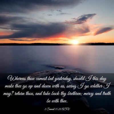 Picture 03 - 2 Samuel 15:20 ASV - Whereas thou camest but yesterday, should I this - Bible Verse Picture