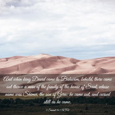 Picture 03 - 2 Samuel 16:5 ASV - And when king David came to Bahurim, behold, - Bible Verse Picture