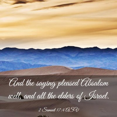 Picture 03 - 2 Samuel 17:4 ASV - And the saying pleased Absalom well, and all the - Bible Verse Picture