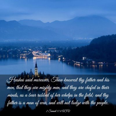 Picture 03 - 2 Samuel 17:8 ASV - Hushai said moreover, Thou knowest thy father and - Bible Verse Picture