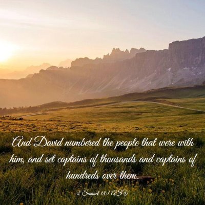 Picture 03 - 2 Samuel 18:1 ASV - And David numbered the people that were with him, - Bible Verse Picture
