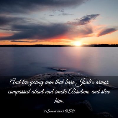 Picture 03 - 2 Samuel 18:15 ASV - And ten young men that bare Joab's armor - Bible Verse Picture