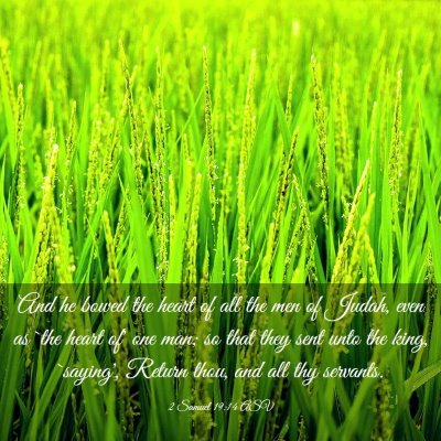 Picture 03 - 2 Samuel 19:14 ASV - And he bowed the heart of all the men of Judah, - Bible Verse Picture