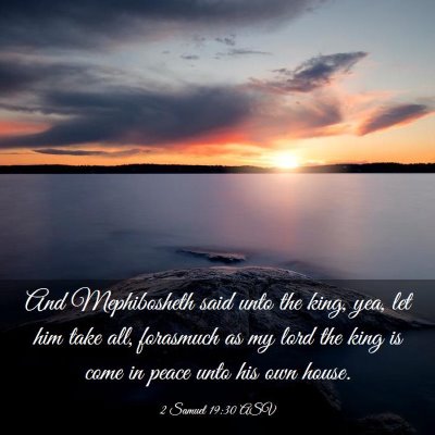 Picture 03 - 2 Samuel 19:30 ASV - And Mephibosheth said unto the king, yea, let him - Bible Verse Picture