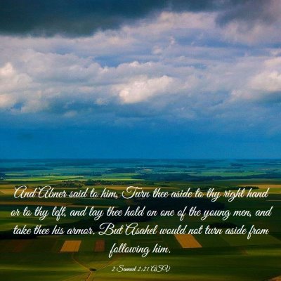 Picture 03 - 2 Samuel 2:21 ASV - And Abner said to him, Turn thee aside to thy - Bible Verse Picture